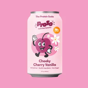 Cheeky Cherry Vanilla Protein Soda Beverage (12 Pack)  | 10g Protein, Sugar Free, Caffeine Free, 45 Calories, Kid Friendly
