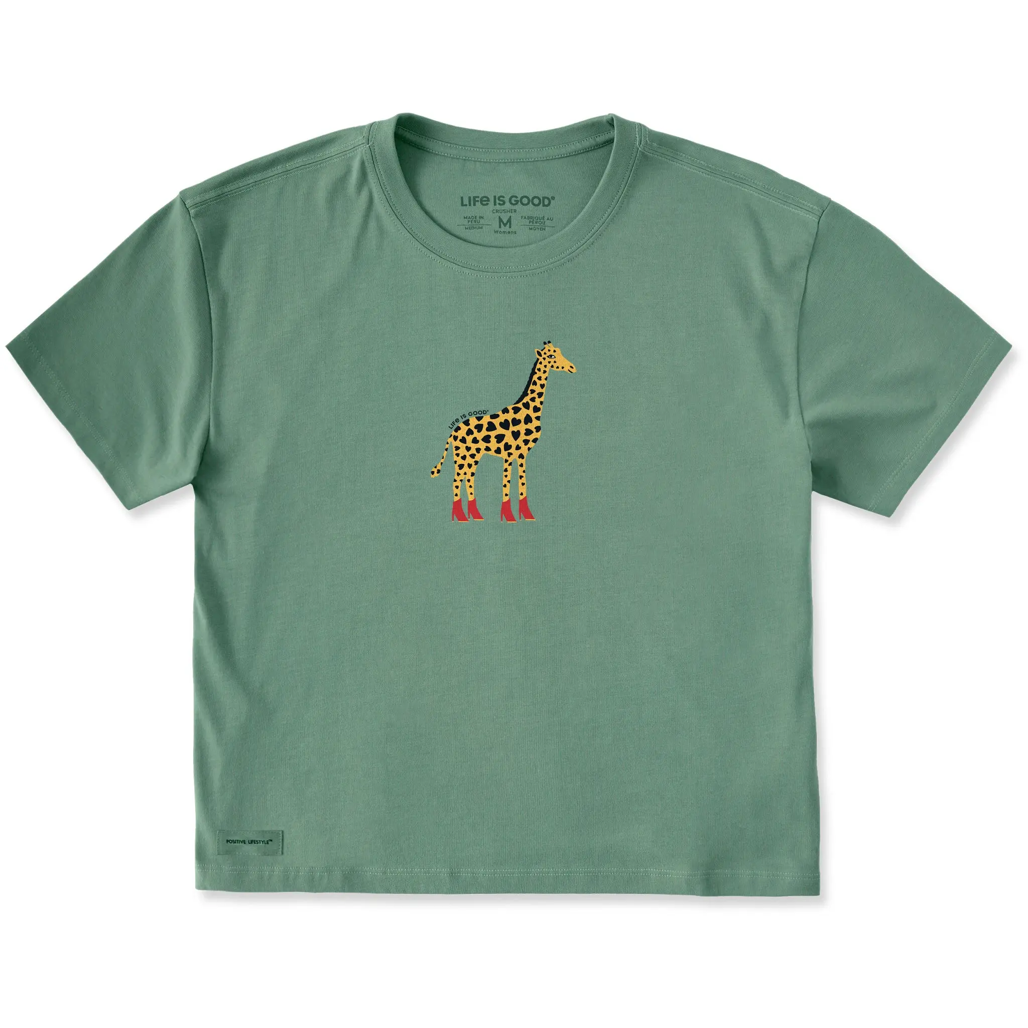 Women's Giraffe in Boots Short Sleeve Crusher Boxy Tee