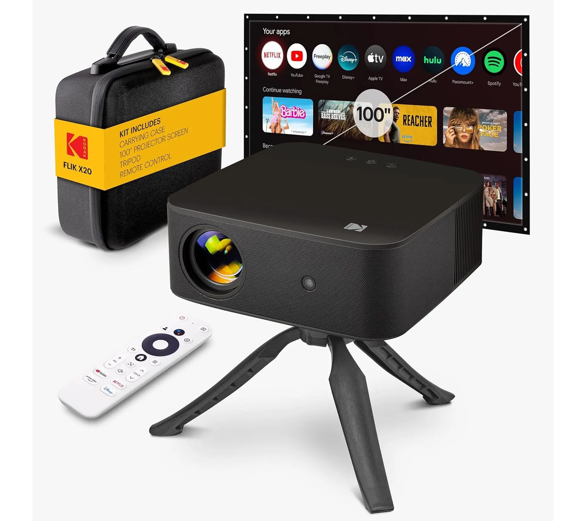 Kodak FLIK X20 Full HD Smart Projector Kit with Sreen & More! Kodak FLIK X20 Full HD Smart Projector Kit with Sreen & More!