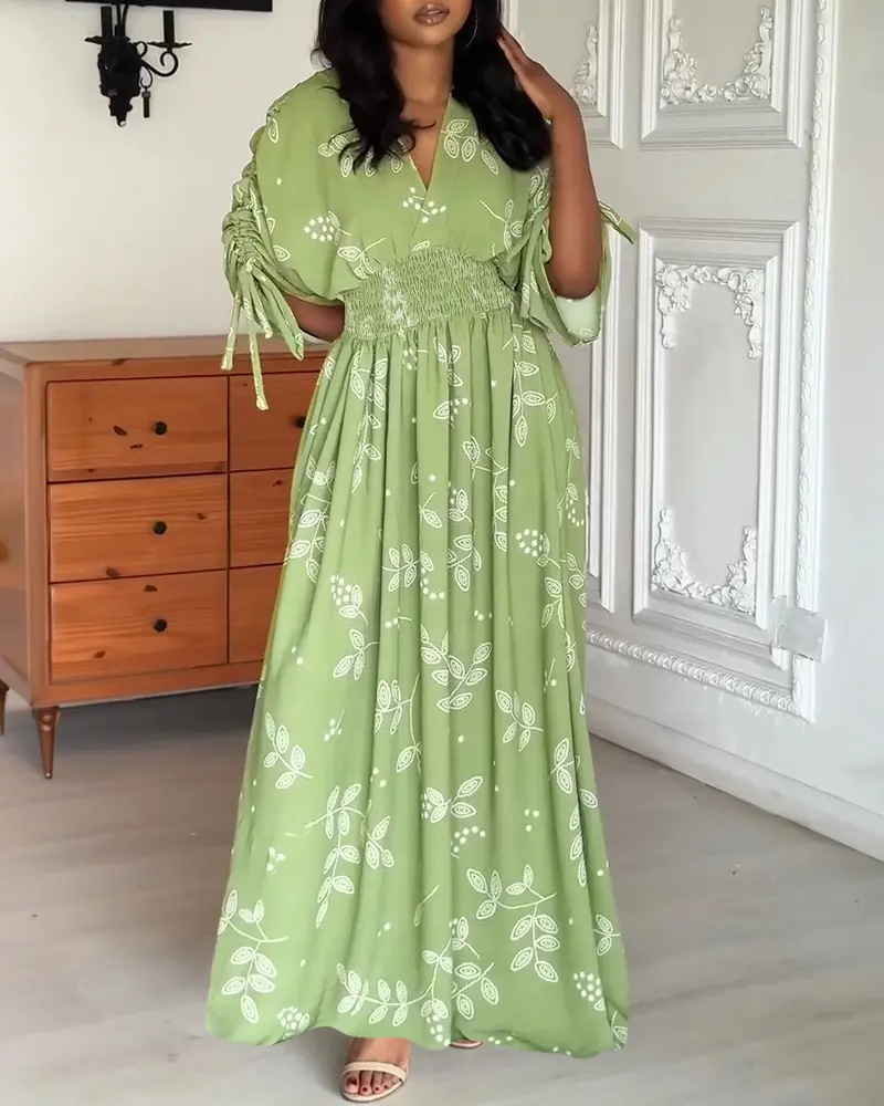 green emerald velvet dress Lilliana Flowy Maternity Maxi Linen Dress in Olive – Angel Maternity USA main image 1