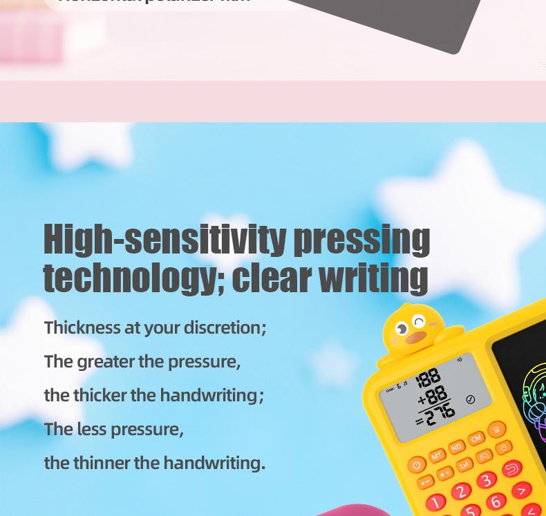 2-in-1 Kids Math Learning Tablet 3-8, Calculator + LCD Writing Board, + − × ÷ Practice, Column Math, Timed Drills