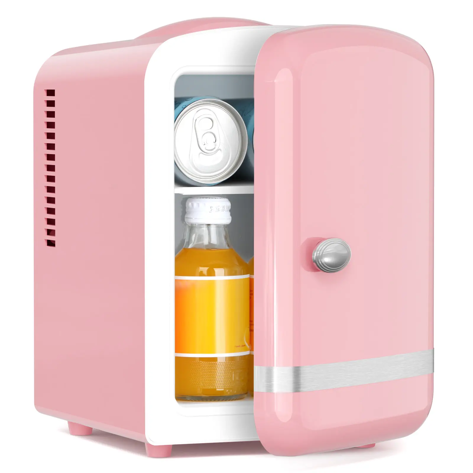 Antarctic Star 4L Mini Fridge Thermoelectric Cooler & Warmer - Energy Saving Refrigerator with Steady Temp Insulation, Portable for Skincare/Meds, 12V DC/120V AC, 15-20℃ Cooling/55-65℃ Heating, Pink, Energy Saving Refrigerators