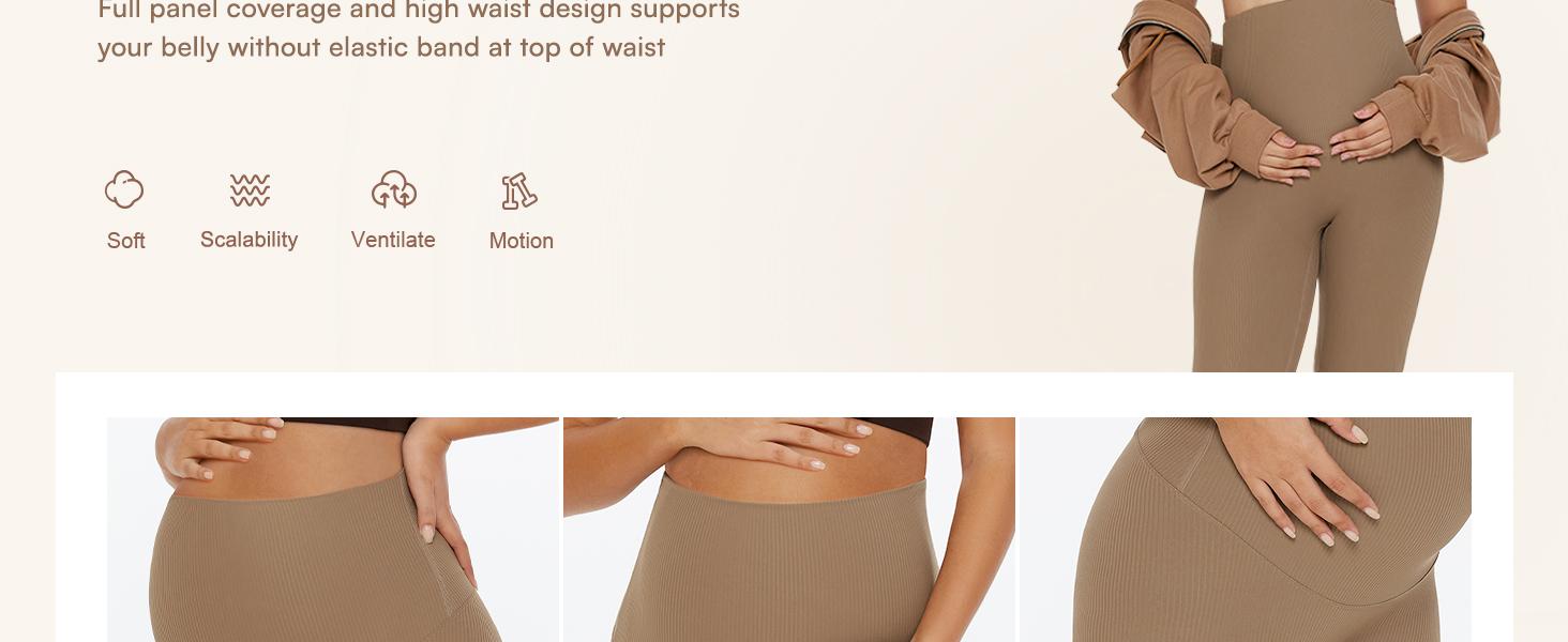 POSHDIVAH Ribbed Maternity Biker Shorts Over The Belly for Women - 8" Buttery Soft Pregnancy Workout Athletic Short Leggings summer clothes