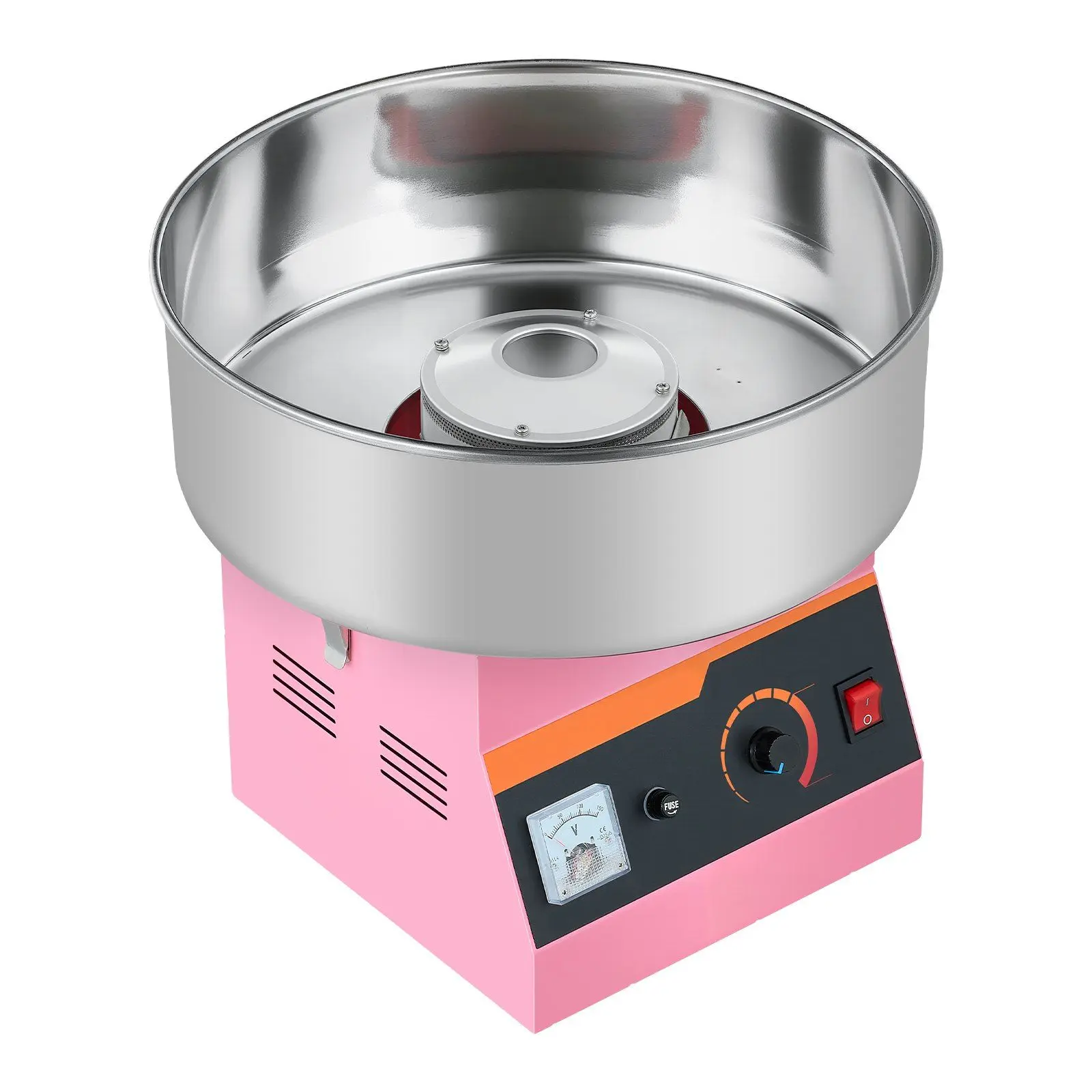 VEVOR Commercial Electric Cotton Candy Machine, Stainless Steel Sugar Floss Maker, Pink