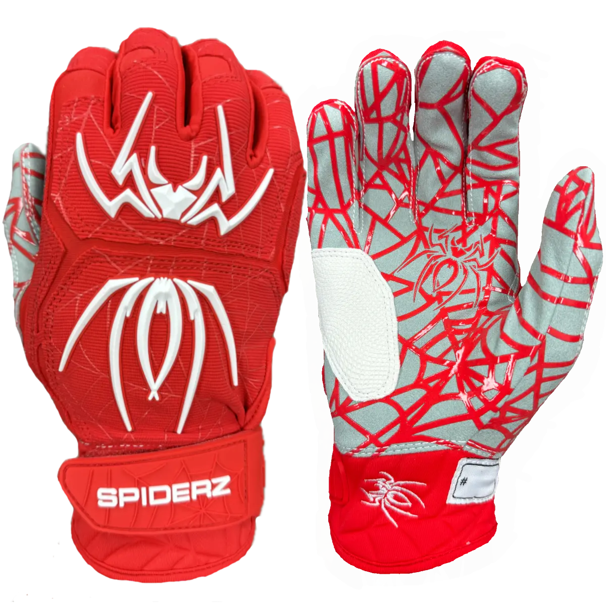 Spiderz HYBRID Batting Gloves - Red/White