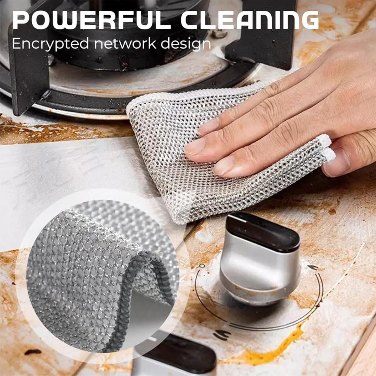 12 Pcs New Upgrade Steel Wire Dishcloth,Non Scratch Wire Dishcloth for Wet and Dry Use,Powerful Cleaning Non-Scratch Wire Dishcloth Rag for Cookware, Sinks, Dishes, Stove Tops