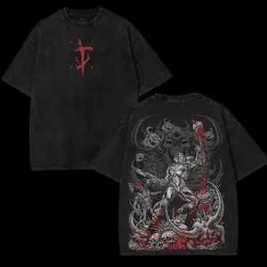 Doom the Dark Ages Eternal v2 doom slayer Game RPG action fps GOTY Washed Tshirt 2 Sided Cotton unisex graphic tees hoodie game merch Menswear Clothes Soft Top Apparel