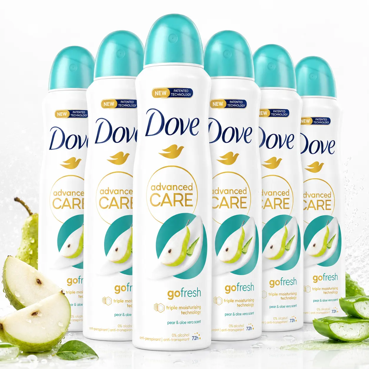 Dove Women’s Go Fresh Pear & Aloe Deodorant Value Bundle (5oz/150ml) 72HR Protection 1/4 Moisturizing Cream Scented Antiperspirant Spray, Advanced Care with Pro-Ceramide Technology, Sensitive Skin, Body Care, Refreshing Alcohol Free Women, Underarm Care