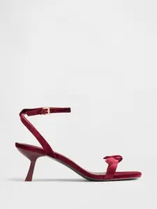 Gap Women's Velvet Bow Open-Toe Strappy Kitten Heels