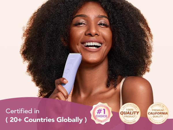 LADYSPOT Ceramic Bikini Trimmer for Women Electric Waterproof Rechargeable Body Hair Trimmer with Detachable Head Cord Precise Safe Easy Portable for Arms Legs & Body Painless Trim Ultra-Close