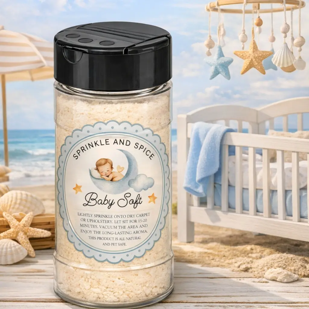 Sprinkle and Spice Floral Carpet & Upholstery Refresher - Baby Powder-Scented Home Cleaner with Fragrance, Flowers, Warm Musky Note, Odour Control, Natural Ingredients, Essential Oils, Long-Lasting Formula, Plastic Bottle Packaging