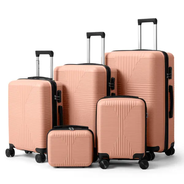 Luggage Sets 5 Piece, PP Hard Case Suitcase Set, Non-TSA Customs Lock, Lightweight Durable Carry on Luggage for Business, Travel(12/16/20/24/28in) Traveling Bag carry on luggage suitcase luggage sets Deals for You Days