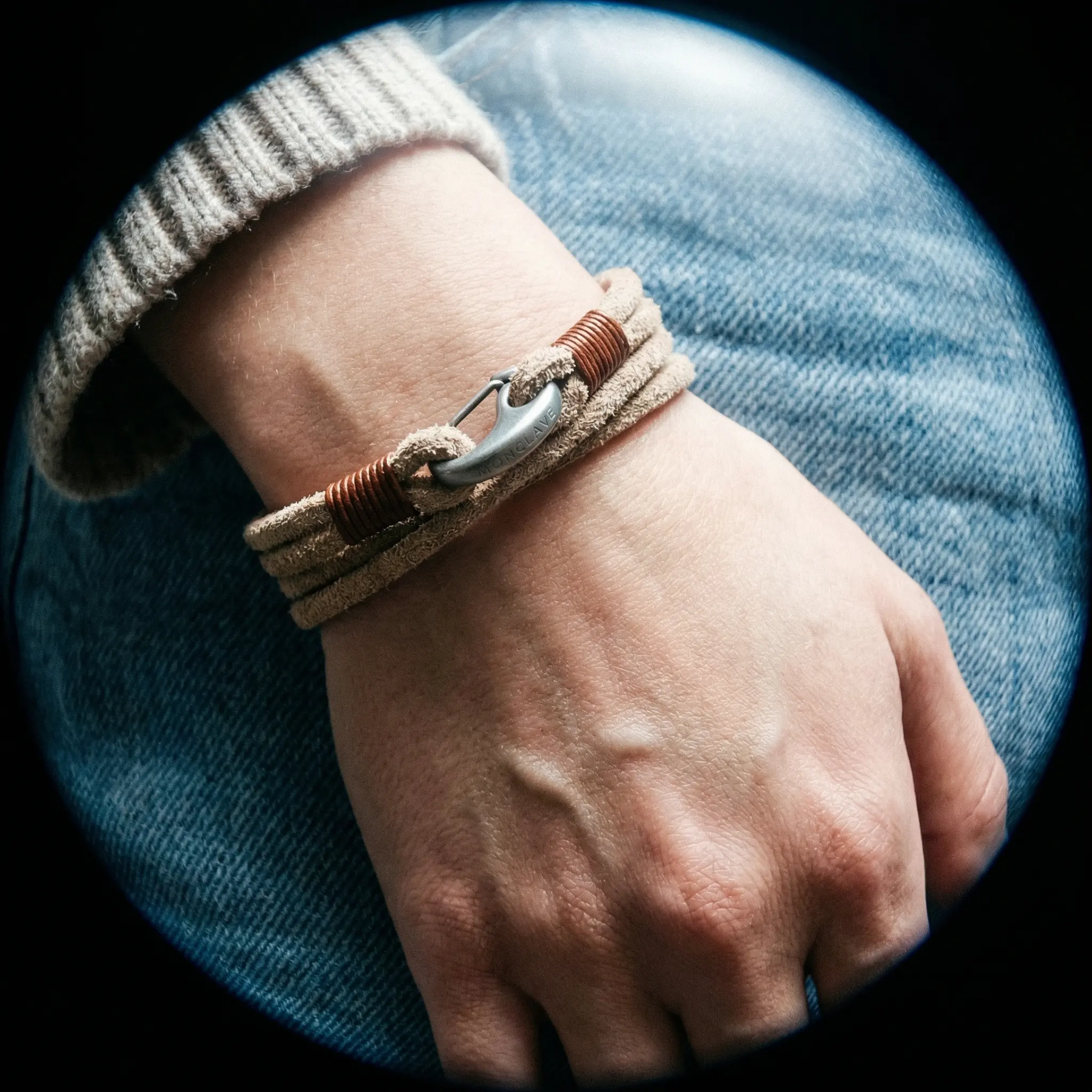 MONCLAVE Genuine Suede Leather Double Wrap Bracelet, Minimalist Unisex Wristband, Matte Finish Clasp, Premium Eco Friendly Gift Box Included