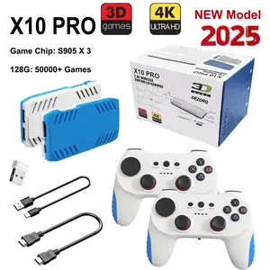 X10 PRO GameStick: 128G, 4K HD TV Console, 40+ Simulators & 3D Games, S905*3 Retro Gaming, Dual 2.4G Wireless Controllers plug-and-play video game stick portable emulator