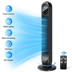 Tower Fan with Remote, 31" Bladeless Floor Fan for Bedroom, Ultra Quiet 40dB Small Oscillating Fan, 4 Modes & 4 Speeds, 12H Timer, LED Display, 80° Wide Cooling, Energy Saving for Home Office tiktokshopmemorialday