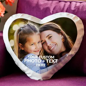 ArtPix 3D Personalized Photo Pillow Cover - Custom Cushion Case with Any Picture Print Gift - Customized Pillows with Your Loved Ones/Family Heart Pillows