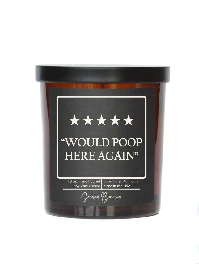 5 Star Funny Bathroom Candle - Pick Scent - Soy Wax Candles: Cinnamon Vanilla