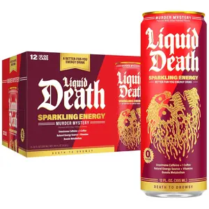 Liquid Death Sparkling Energy -  Zero Sugar Energy Drink, Unextreme Caffeine 100mg, Essential Vitamins, 12 Fl Oz (Pack of 12)