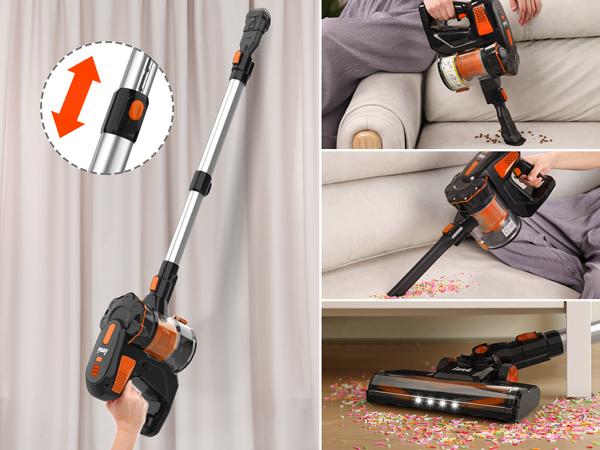 INSE Cordless Vacuum Cleaner, 6-in-1 Rechargeable Stick Vacuum, 45mins Runtime, Lightweight Portable Vacuum, Ultra-Quiet, Versatile for Home Hard Floor Pet Hair Car INSE Cordless Vacuum Cleaner, 6-in-1 Rechargeable Stick Vacuum, 45mins Runtime, Lightweight Portable Vacuum, Ultra-Quiet, Versatile for Home Hard Floor Pet Hair Car