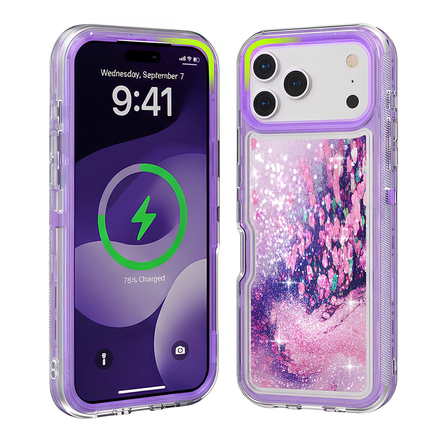 Liquid Quicksand Shiny Bling Sparkly Cute Case For iPhone 17 Pro Max 16 15 14 13,3-in-1 Heavy Duty Protective Glitter Phone Case,Bling Sparkly Cute Case for  Women Girly