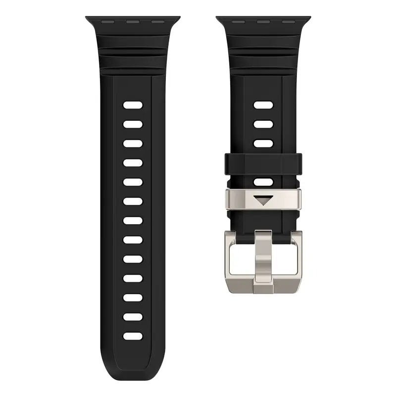 Rugged Silicone Adjustable Folding Running Watch Band - Shockproof, Scratch-Resistant, High-Elasticity Accessory for 49mm-38mm & 44mm iWatch (Ultra 3/2/1, SE 3/2/1, Series 11-3) for Men, Christmas Gift for Boyfriend [WATCH NOT INCLUDED]