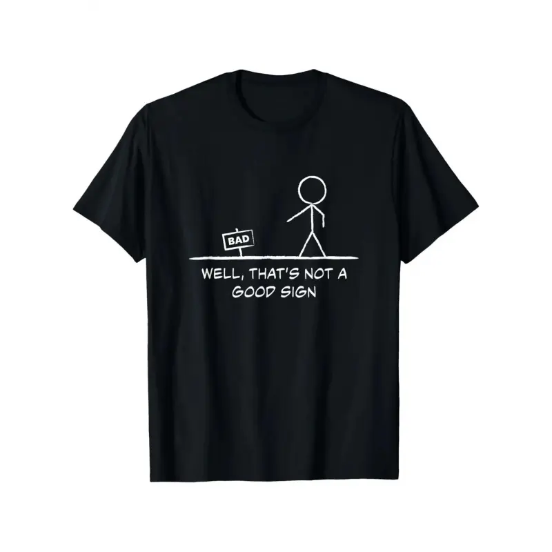 Funny 'This Is Not A Good Omen' Puppet Graphic T-Shirt - Humorous White Text & Character Design, Lightweight Breathable Round Neck Tee for Men & Women, Casual, Party, Fitness Wear - All-Season Fit Funny Conversation Starter Outfit
