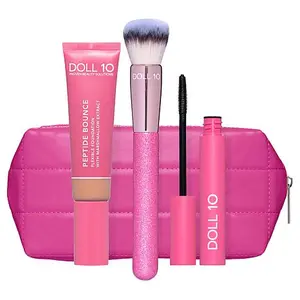 Doll 10 Peptide Bounce Foundation with Brush, Mascara and Bag Set