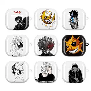 Anime Inspired Wireless Earphone Berserk Solo LVL Soul Eater Protective Case Manga Cover For AirPods 1 2 3 4 & Pro Gen 1 2 3, Gaming Earbud Protection Audio Aesthetic Headset #FallFreshness Otaku Gift