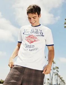 VON DUTCH Custom Motors Mens Ringer Tee