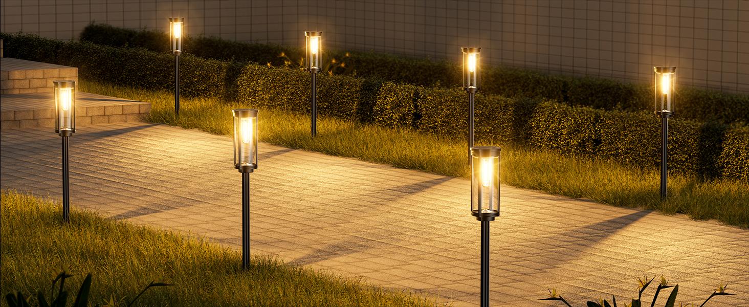 Solar Outdoor Lights,Elegant Solar Pathway Lights Modern Luxury | Easy Installation, Auto On/Off & IP65 Waterproof | For Garden, Yard & Driveway, Outdoor Solar Lighting, Decorative & Rechargeable,easiestgardenmakeover,summergarden