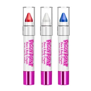 Piggy Paint Stars & Stripes 3-Pack Set - Red White & Blue Face & Body Crayons Waterproof Non-Toxic Kids Makeup