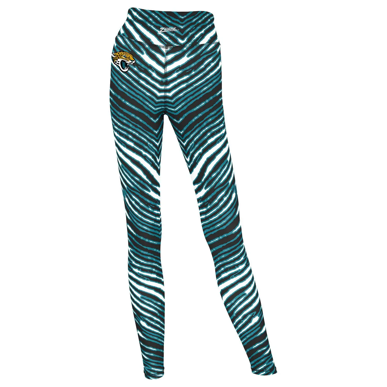 Zubaz NFL Women's  3 Color Zebra Leggings, Jacksonville Jaguars