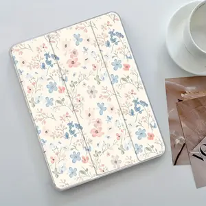 Acrylic Hard Shell Tablet Case for iPad 10th Gen (10.9-inch) - Protection, Foldable Trifold Stand, Auto Sleep/Wake, Pencil Holder, Durable Casing, Floral Design, Battery Efficiency Tablet Accessory