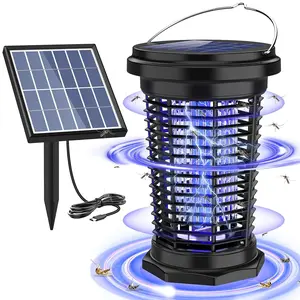Bug Zapper Outdoor & Indoor | USB Rechargeable Solar Bug Zapper (5.5W Solar Panel) | Electric Fly & Insect Trap for Patio, Backyard, Garden & Camping