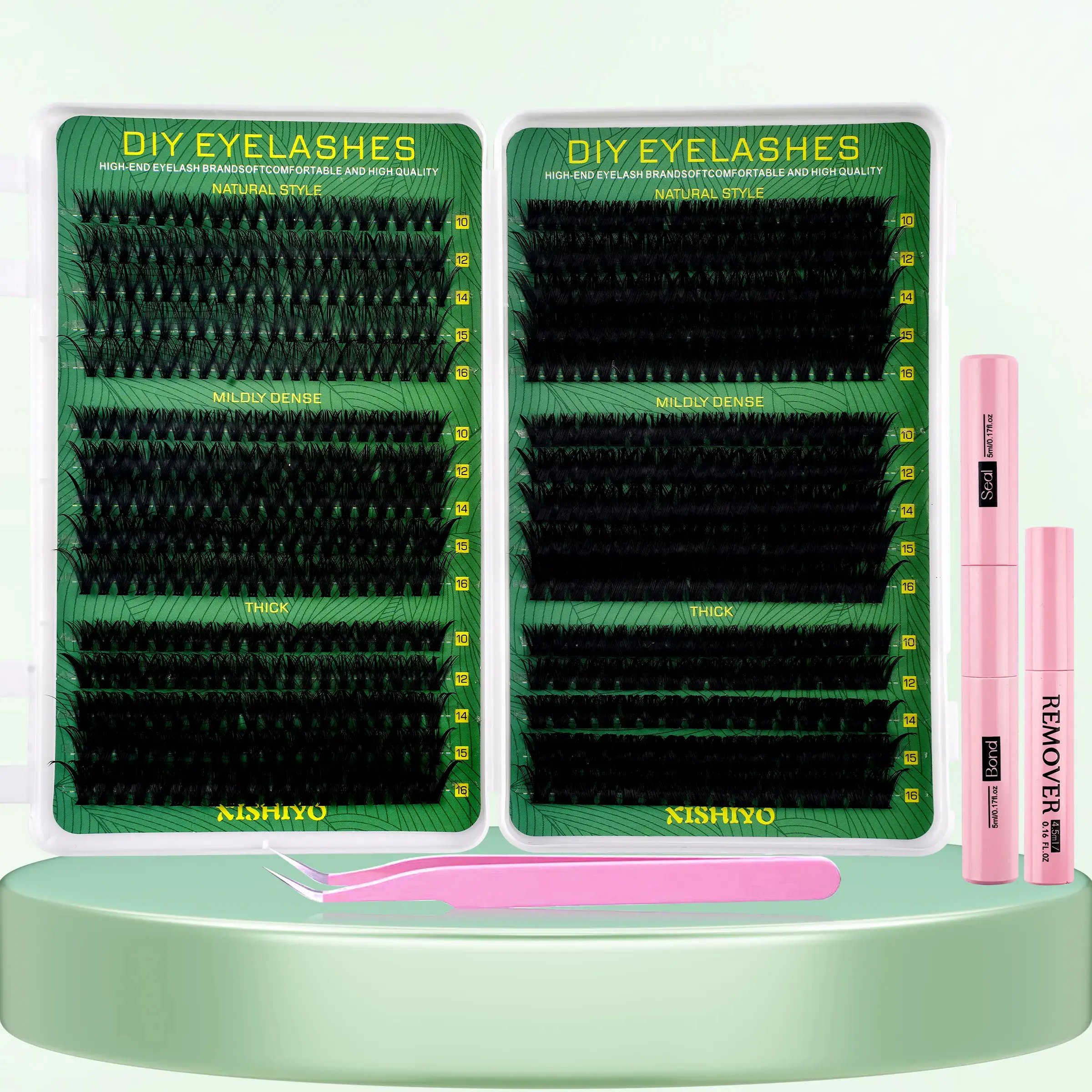 DIY Eyelash Clusters Kit 600 Pieces 30D-160D Natural Fluffy D Curl Lash Clusters 10-16mm Mixed Length Waterproof Fairy Style False Eyelashes Book Set for Custom Looks