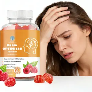 Brain Optimizer Gummies | Memory, Focus & Attention Support | Cognitive Health Supplement with Magnesium, Omega 3 & Ashwagandha | 90 Raspberry Flavor Gummies