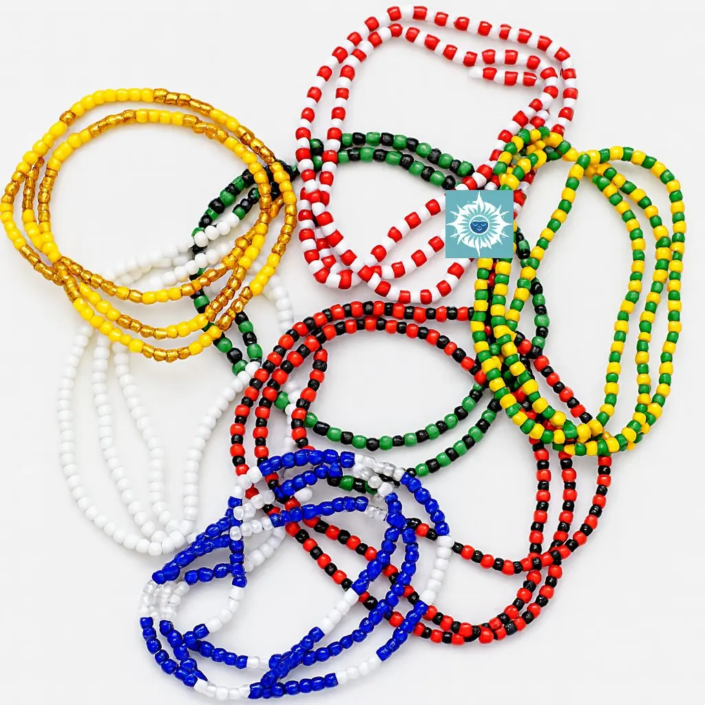 7 Collares Santeria Elekes Beaded Necklaces Set - Obatala, Shango, Oshun, Yemaya, Orula, Elegua, Oggun Yoruba Orisha Protection Beads for Spiritual Rituals & Daily Wear