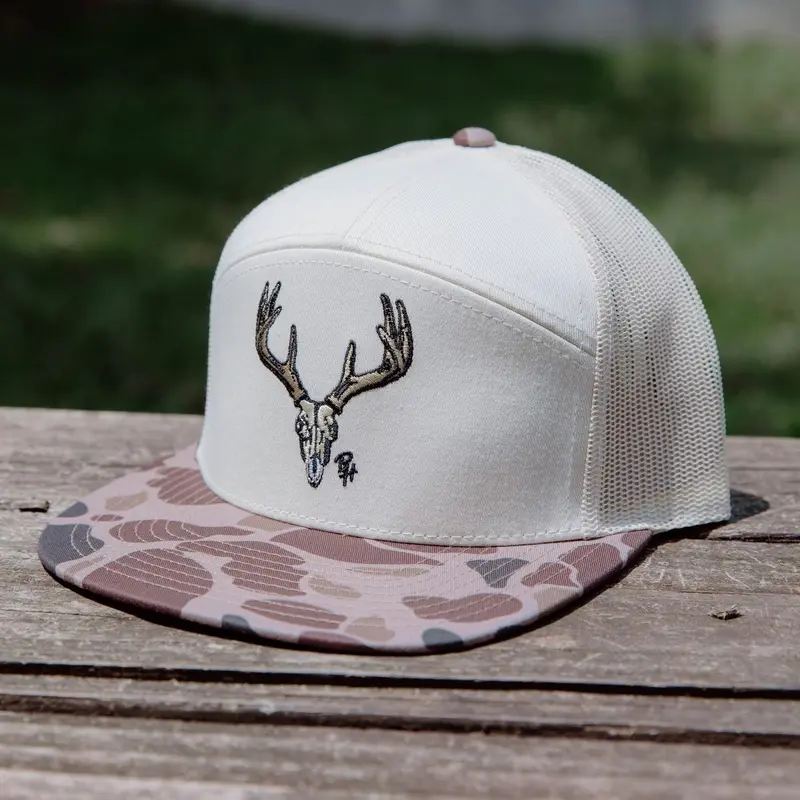 Deer Skull 7-Panel Hat - Duck Camo