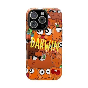 Iconic Darwin The Amazing World of Gumball Animated Art Phone Case, Polycarbonate-TPU, Glossy Finish, Shockproof Impact-Resistant Cover, Smartphone-Cellphone Handheld Accessories, Phone Decoration for iPhone 11 12 13 14 15 16 17 Pro Max Plus
