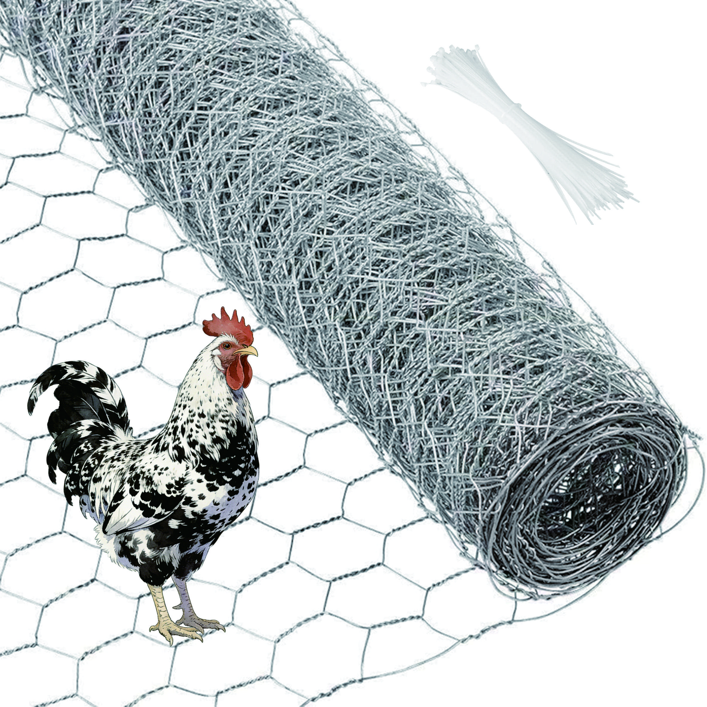 Galvanized Chicken Wire Roll 14in*20ft Hexagonal Chicken Wire Mesh for Garden Fence, Rabbit Fence, Chicken Coop, Floral Arrangements & DIY Crafts Beginners Effectiveness