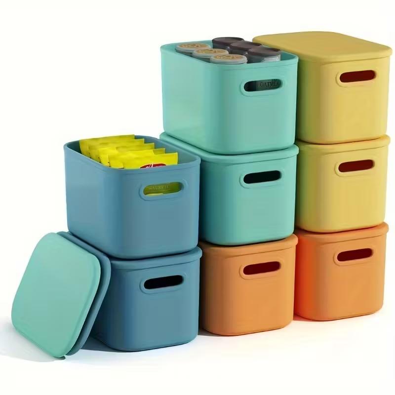 6-Pack Stackable Storage Bins with Lids Waterproof for Office Bathroom & Snacks Organize Your Space Efficiently