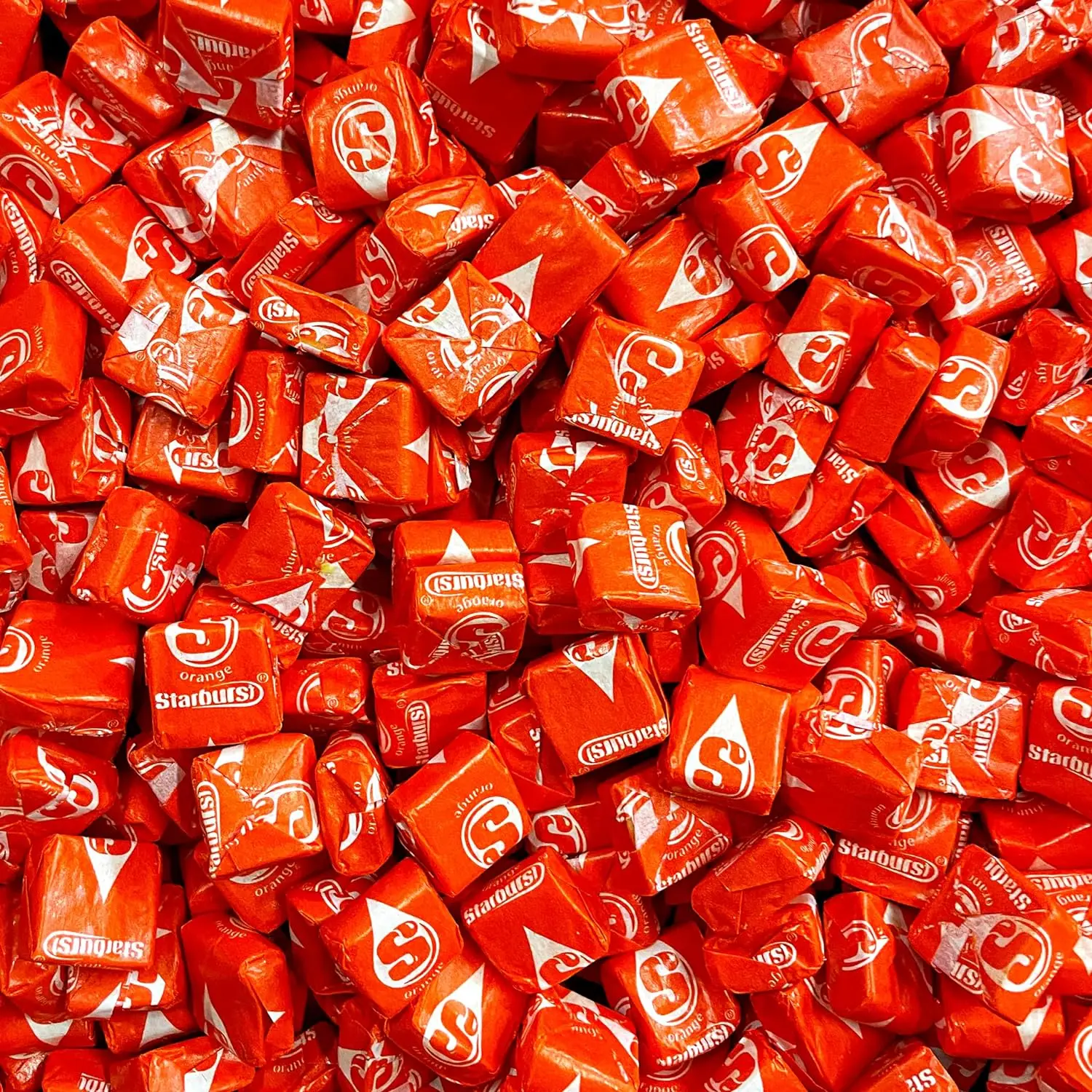 Starburst Orange Flavor GMO-Free Fruit Chews Candy, Bulk Individually Wrapped Soft Gelatin Candies with Chewy Softness, Party & Sharing Treat for Birthday, Office Snacks