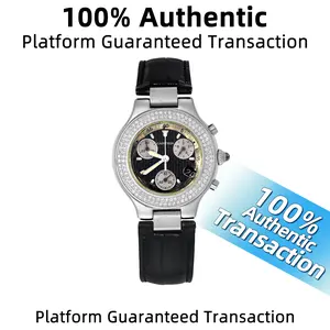 Cartier Must 21 Chronoscaph 30mm Stainless Steel Custom Diamond Black Dial WHT023975