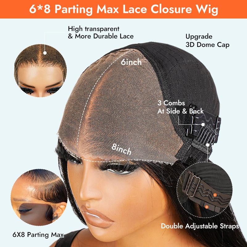 [Spring Essential] Wiggins Hair Glueless Loose Deep Wave Wig Side Part & Middle Part 6*8 Lace Closure Wigs Human Hair With Adjustable Drawstring Ready To Go And 7*4 Wig Pre Plucked 13x4 Lace Front Wigs #SpringStatements #WeeklyDeals