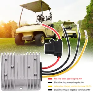DC 48V/36V/24V to 12V 20A 240W Waterproof Step Down Voltage Converter Regulator with Fuse for Electric Vehicle, Golf Cart