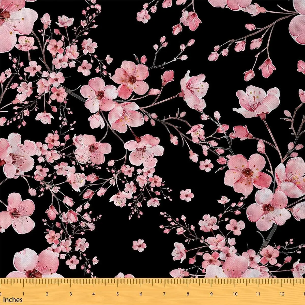 Feelyou Japanese Cherry Blossom Polyester Flannel Fabric - Soft Texture, Pink, No Stretch, Rustic Spring Theme, Outdoor Decor, Pre-Cut Sizes for DIY Home Accents,sohochic