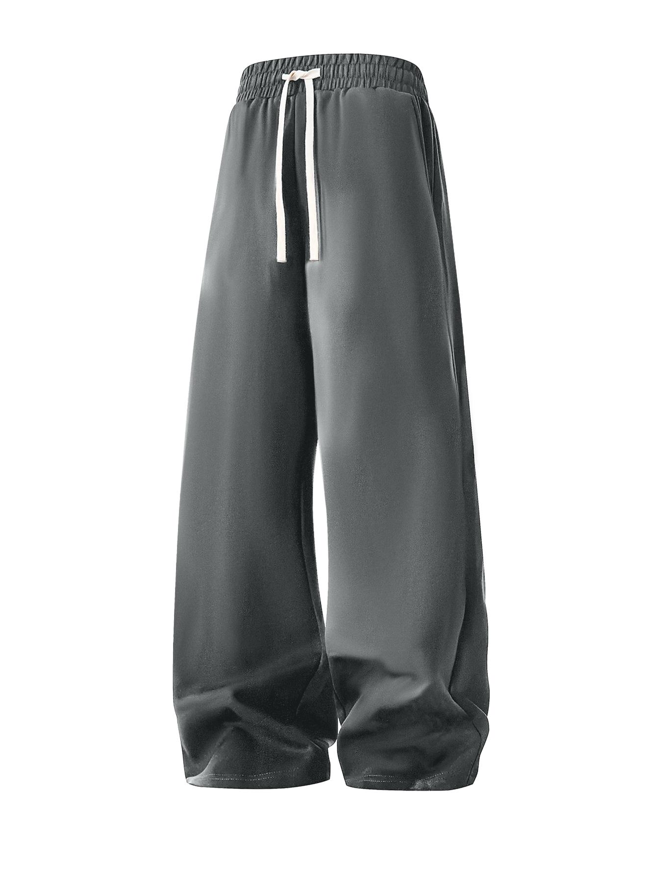 Men's Regular Fit Drawstring Casual Pants - Soft and slightly stretchy fabric, comfortable and breathable, drawstring waist adjustment, solid color, perfect for outdoor sports and fitness activities in spring and summer