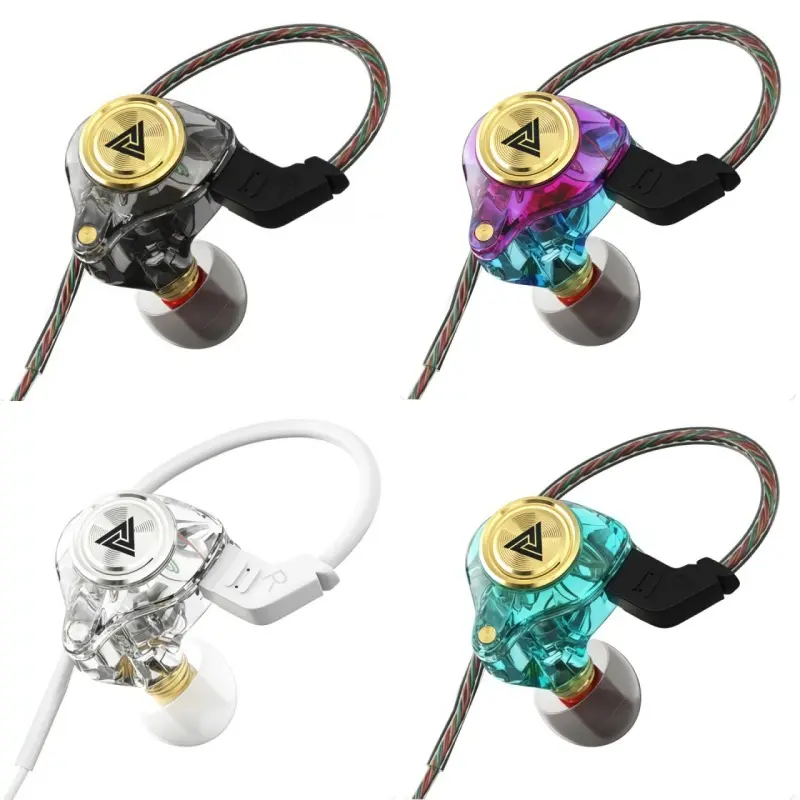 QKZ AK3 in Ear Monitor Headphones, Portable 3.5mm Wired Gaming IEM in-Ear Earphones, HiFi Stereo Headphone Sport Headphones for Running with Microphone Headset Music Earbuds Gaming Accessories(with mic, Black/Green/Purple/White)