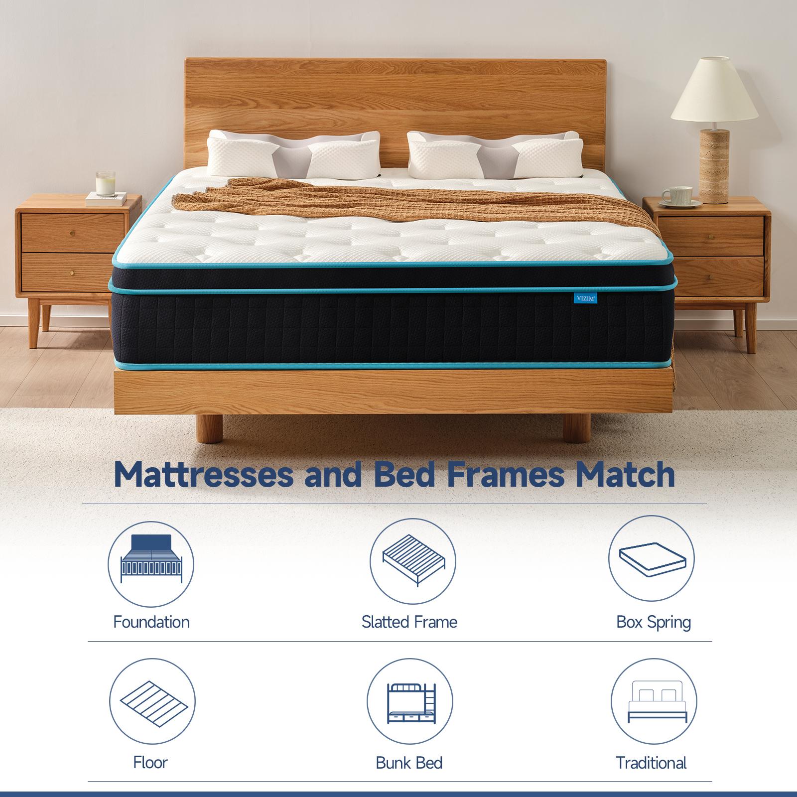 Twin Full Queen Size Mattress Outlet,10 Inch & 12 Inch Hybrid Mattress with Memory Foam & Individual Pocket Springs for Pressure Relief & Motion Isolation Medium Firm,CertiPUR-US Certified,Breathable & Supportive,Comfortable Sleep,Made in USA