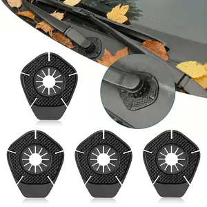DUFIKKI 4 Pcs Universal Car Wiper Arm Protective Cover, Silicone Windshield Wiper Hole Protection Pads, Dustproof Anti-Leaf Wiper Base Guard, Waterproof Wiper Arm Protector Accessories for Most Vehicles